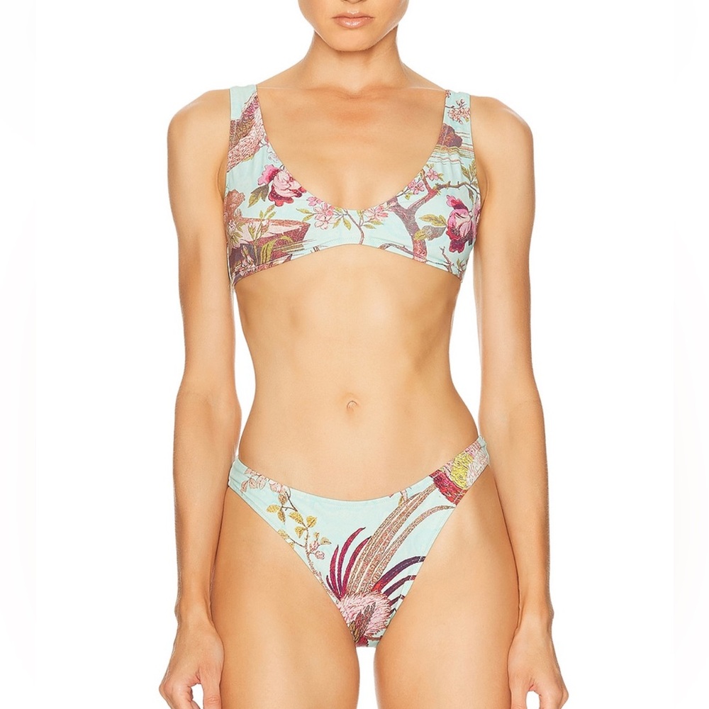 🔥NWT (SET) SKIMS x Roberto Cavalli Plunge Bikini Top & Dipped Bikini FAGIANELLA